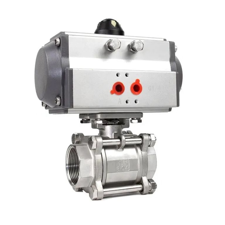PNEUMATIC 3-PIECE DESIGN 2-WAY FLOATING BALL VALVE