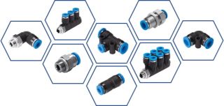 Pneumatic push in Fittings connection technology